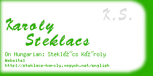 karoly steklacs business card